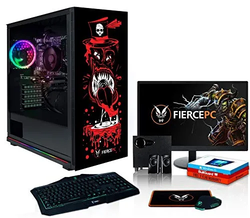 Fierce Raptor High-End RGB Gaming PC - 4.8GHz 6-Core Intel Core i5 9600KF, 960GB SSD, 16GB, RTX 2070 Super 8GB, Win 10, tastiera (Italian), Mouse, 24 pollici Monitor, Altoparlanti 1042303