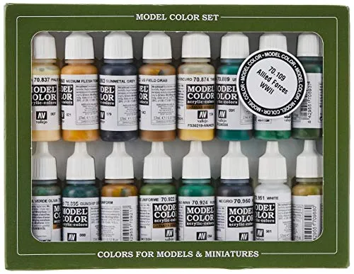 Vallejo Model Color Set - Wwii Allies (X16 Colours) - Val70109