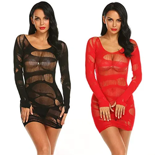 LOVELYBOBO 2 Pack Donna Babydoll Set Sexy Lingerie Pizzo Sleepwear Nightwear Set Teddy Lingerie Babydoll Sexy Body da Donne Completi Intimi Erotico