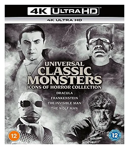 Universal Pictures Classic Monsters: Icons of Horror Collection, 4K Ultra-HD, Blu-Ray, 2021, Region Free