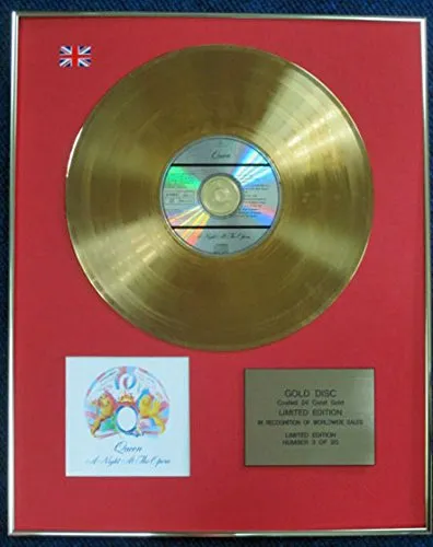Disco LP con CD “A night at the opera” dei Queen, in oro 24 carati, edizione limitata