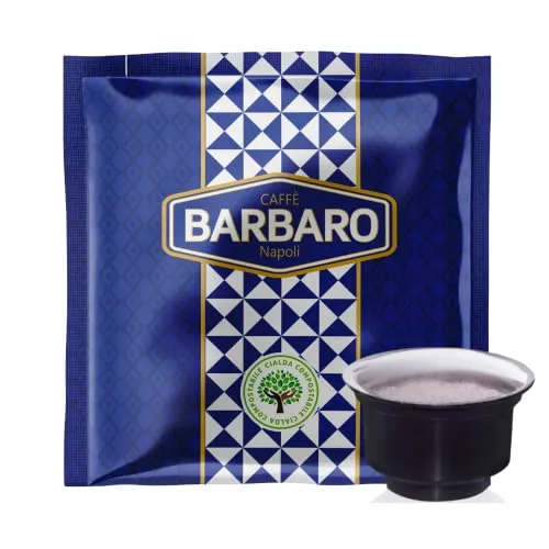 CAFFE' BARBARO Napoli 100 Capsule Compatibili con macchina Caffitaly® miscela blu Cremoso Napoli