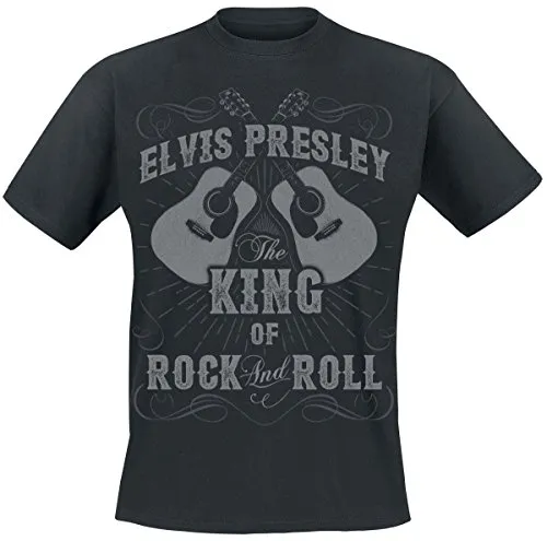 CID Elvis Presley-King of Rock N Roll Camicia, Nero (Black), Small Uomo