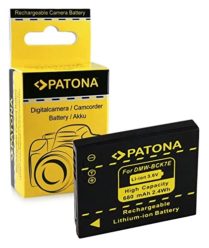 PATONA Batteria DMW-BCK7E Compatibile con Panasonic Lumix DMC-FH25, DMC-FH27, DMC-FS28, DMC-FS35