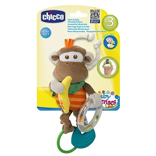 Chicco Scimmietta Prime Attivita' Trillo Sonaglino Prima Infanzia Giocattolo 261, Multicolore, 8003670718857