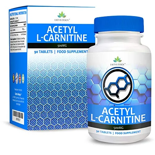 Acetil L Carnitina - Carnitina da 500mg – Amminoacido L Carnitina - 90 capsule (dosi per 3 mesi) da Earths Design