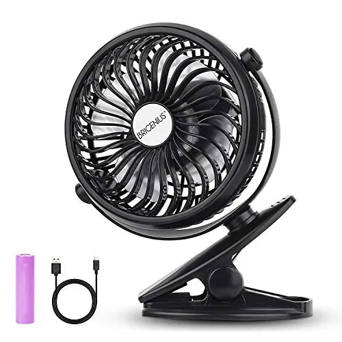 Mini Clip Ventilatore a Batteria, [2019 Nuovo Aggiornamento] Piccolo ma Potente Ventilatore Portatile Alimentata da Batterie Ricaricabili o USB, Ventilatori da Tavolo Silenzioso Fan per Passeggino,Auto,Casa Ufficio,Viaggiare