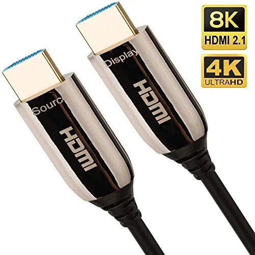 Cavo in fibra ottica HDMI 8K Cavo HDMI 5M Cavo ad altissima velocità 48 Gbps 2.1 Supporto per cavo 8K a 60 Hz, 4K a 120 Hz, 4320p, 4: 4: 4, HDR10 +, HDCP 2.2, 3D, PS4, PS3 - IBRA
