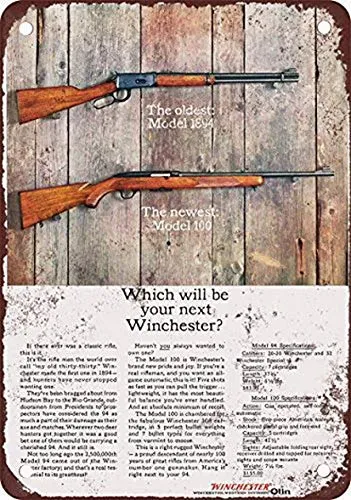 Shimeier Winchester Fucili Vintage Look Riproduzione Metallo Targa in Latta 20 x 30,5 cm 2 Vintage Home Decorazione Arte