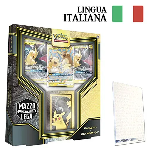 Andycards Mazzo Pikachu E ZEKROM GX Alleati - Mazzo Lotta di Lega Carte Pokémon in Italiano + Segnapunti