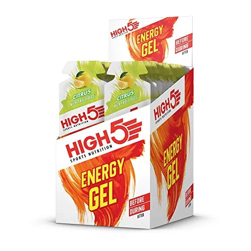 HIGH5 Energy Gel, Bustine di Gel a Rilascio Rapido con Succo di Frutta Naturale (20 x 40g) (Agrumi)