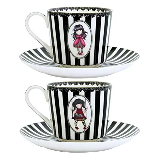 SANTORO Gorjuss – Set di tazze da tè – tazza da tè e salse (set di 2) – Ladybird, Ruby