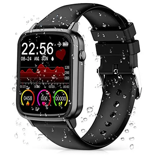 Cegar 2020 Fitness Tracker,Smart Watch con frequenza cardiaca, Ip68 Bluetooth impermeabile Orologio Intelligente per Telefono Android iOS Uomo Donna (Nero)