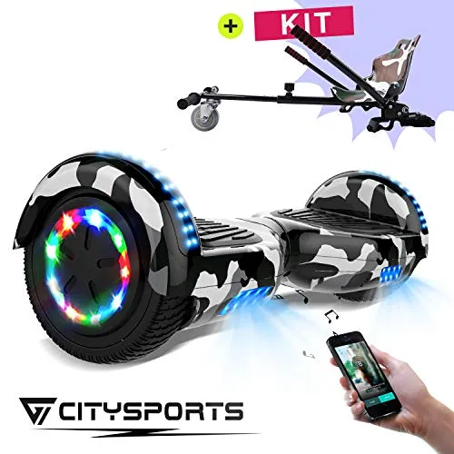 CITYSPORTS Scooter Hover Board 6.5", Hoverboard Bluetooth E-Scooter+Hoverkart