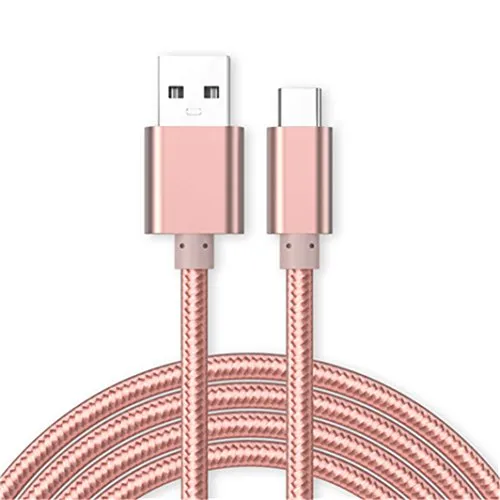 Kit Me Out Cavo Cavetto Micro USB per Huawei Y6 (2018) [1M] Cavi Carica USB Trasferimento Dati e Ricarica Rapida, Intrecciato Nylon [3.1 Amp] USB Cavo - Oro Rosa