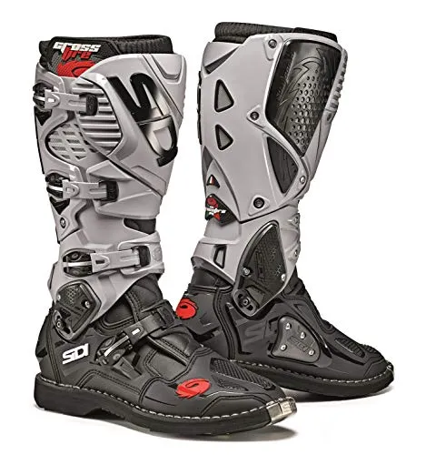 SIDI Crossfire 42 - Stivali da Moto Unisex , Multicolore (Nero / Cenere), 43 EU