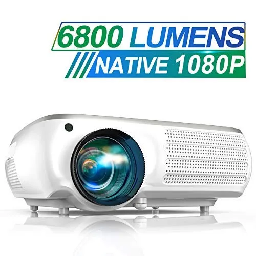 TOPTRO 6800 Lumen Video Proiettore Full HD 1080P Nativo 1920 x 1080 Supporto 4K, Suono Dolby, Display 300", Regolazione Digital 4D, Funzione Zoom
