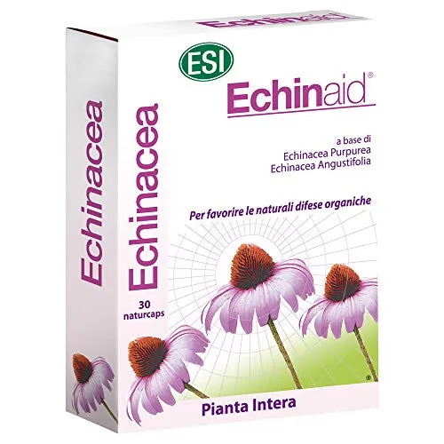 ESI - Echinaid, Integratore Alimentare a Base di Echinacea, Favorisce le Difese Immunitarie Contro i Malanni Tipici della Stagione Invernale, Senza Glutine e Vegan, 30 Naturcaps