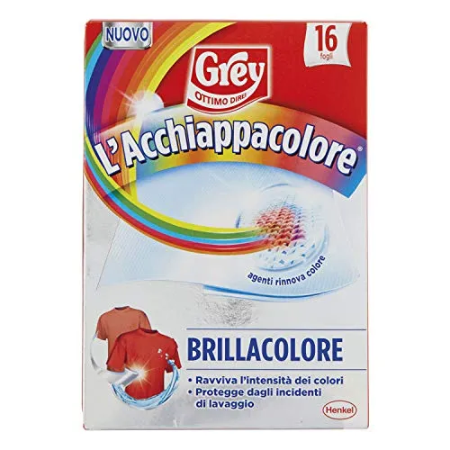 Grey L Acchiappacolore Brillacolore Additivi Per Bucato Fogli Cattura Colore E Ravviva Colori 1ct Rp