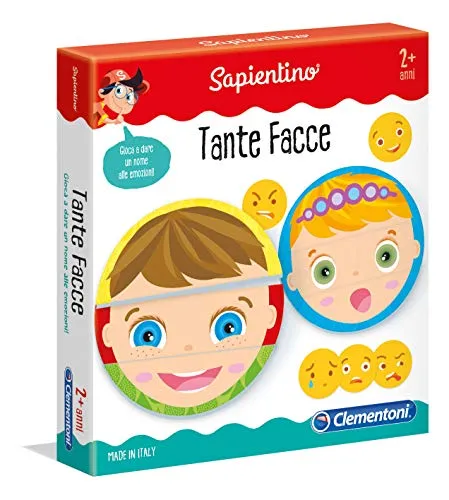 Clementoni- Tante Facce Gioco educativo, Multicolore, 11957