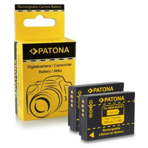 PATONA 2x Batteria DMW-BCG10E Compatibile con Panasonic Lumix DMC-TZ6 TZ10 TZ25 ZS1 ZX3