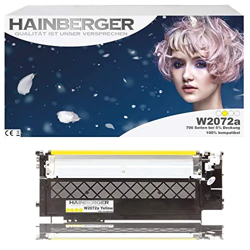 Hainberger Toner giallo con chip sostituisce HP W2072A, 117A, per stampante Color Laser 150 150A 150NW I MFP 178 178NW 178NWG 179 179FNG