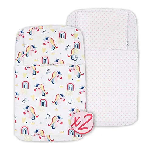 FlyIdeas Lenzuola Next2Me Set MAXI 8 pz 83x50cm | 2 Lenzuola Sotto, 2 Traverse Salva Pipi, 2 Lenzuola Sopra & 2 Federe Cuscino | UNO Magic Nanna Oh Babyside Cullami | Cotone 160 GSM Cert. OEKO-TEX