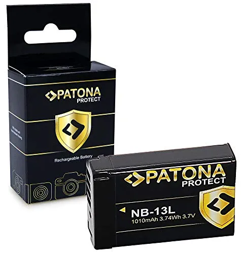 PATONA Protect V1 Batteria NB-13L, NTC Compatibile con Canon PowerShot G7X, G5X, G9X, G7X Mark II, SX720 HS