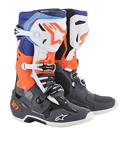 Alpinestars Tech 10 2018 Stivali Motocross Blu/Bianco/Arancione 10 (44.5)