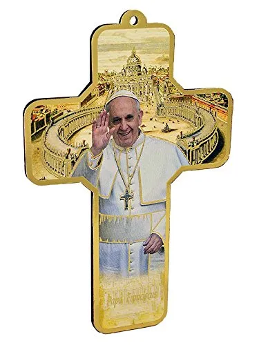 LibreriadelSanto.it Croce in legno con immagine di Papa Francesco