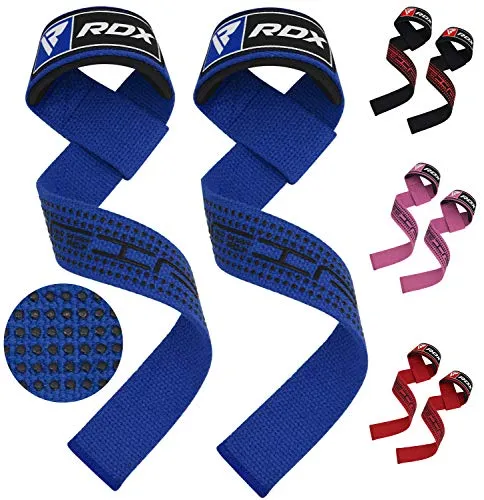 RDX Fasce Polsi Cinghie Sollevamento Pesi, 5MM Neoprene Imbottita Supporto Polso, Polsiere Palestra Fitness Gel Straps, Pesistica Stacchi da Terra Gym Bodybuilding Powerlifting Allenamento Uomo Donna