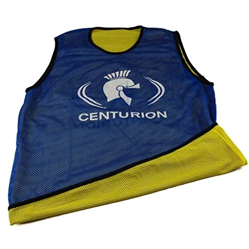 Centurion - Pettorina double-face da allenamento, in tessuto traforato, Multicolore (Blue/Yellow), M