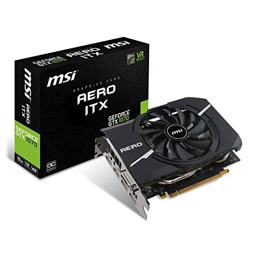 MSI GeForce GTX 1070 Aero ITX 8G OC GeForce GTX 1070 8GB GDDR5 - graphics cards (NVIDIA, GeForce GTX 1070, 1531 MHz, 2-Way SLI, 1721 MHz, 8 GB)