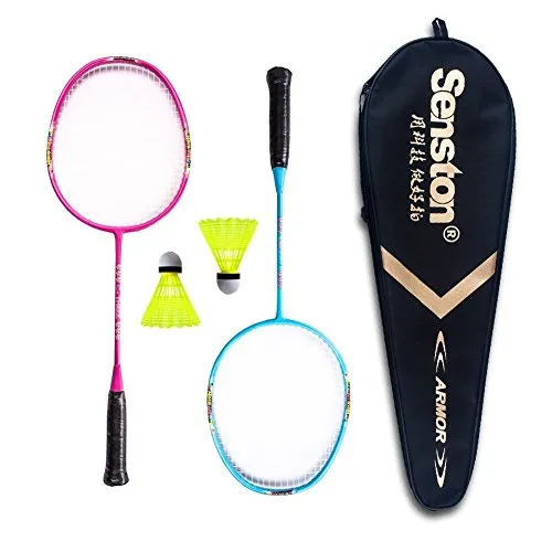 Senston Racchetta di Badminton Racchetta di Volano Compreso 2 Racchetta/2 Volani/1 Badminton Racket Bag