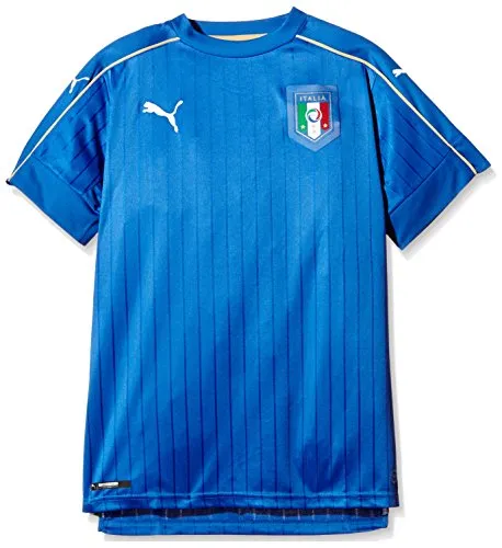 Puma Maglietta da Bambino, Replica Maglia FIGC Italia (Partite in casa), Bambini, Trikot FIGC Italia Home Shirt Replica, Team Power Blue-White, 176