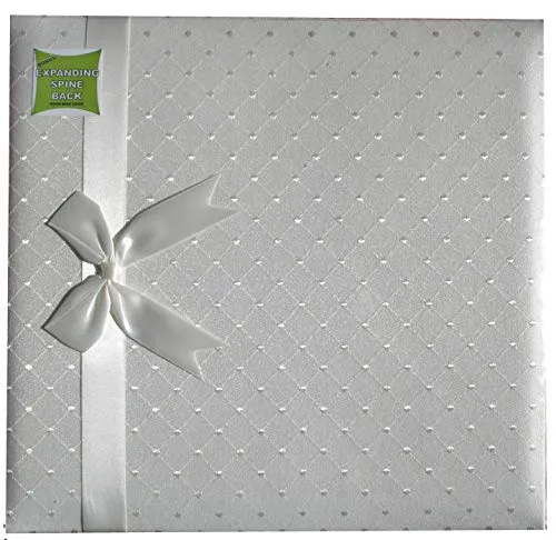 Pioneer 30,48 cm x cm (12 30,48 (12-ALBUM per SCRAPBOOK, colore: bianco crema con fiocco in tessuto satinato matrimoni