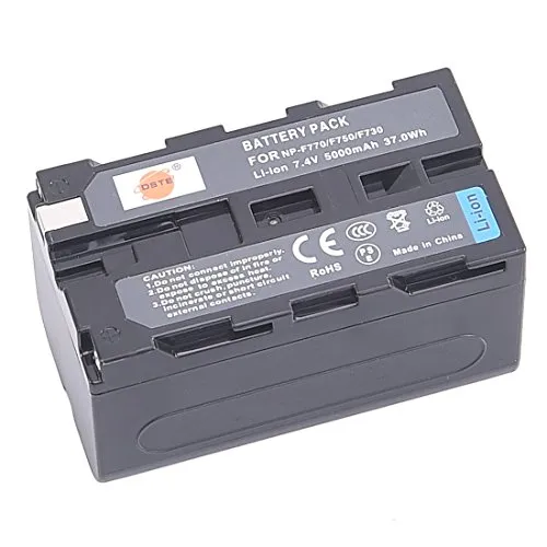 DSTE Ricaricabile Li-ion Batteria Compatibile per NP-F750,NP-F770,NP-F730 e Sony NP-F550,NP-F970,DCR-TRV820K,CCD-SC65,CCD-TRV815,DCR-TRV9,CCD-TRV82,DCR-TRV900,CCD-TRV85,DCR-VX200,CCD-TR3300 Fotocamera