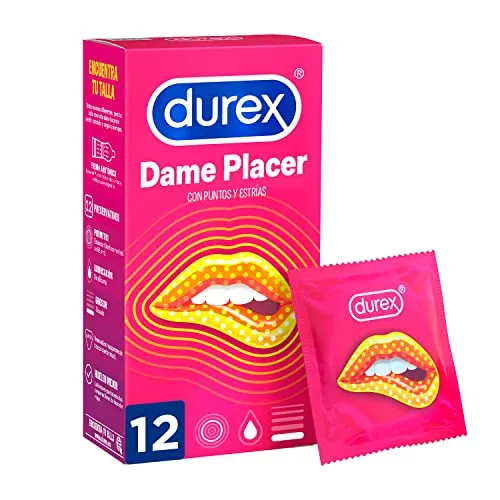 Durex Preservativi Dame Piacere con Punti e Strisce - 12 preservativi