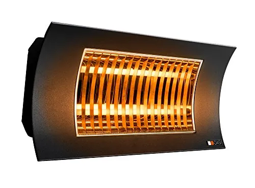 Radialight® SQBAL001 Lampada Infrarossi OASI 2000W Bassa Luminescenza Nera Stufa Eco Elettrica Riscaldatore Risparmio Energetico Protezione Umidità IPX 5