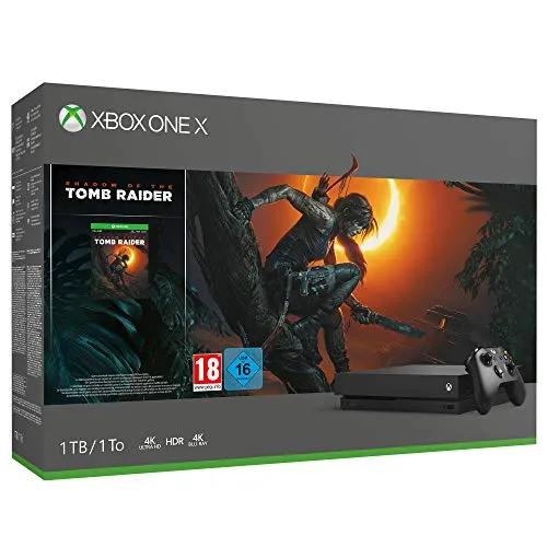 Xbox One X 1TB, Risoluzione nativa 4K + Shadow of Tomb Raider + 14gg Xbox Live Gold + 1 Mese Gamepass [Bundle]