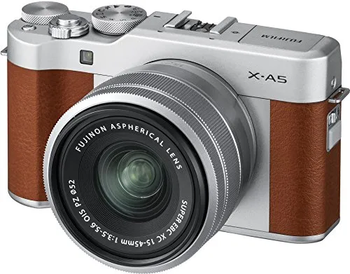 Fujifilm X-A5 Fotocamera Digitale Mirrorless in Kit con Obiettivo Zoom, XC15-45 mm, Marrone