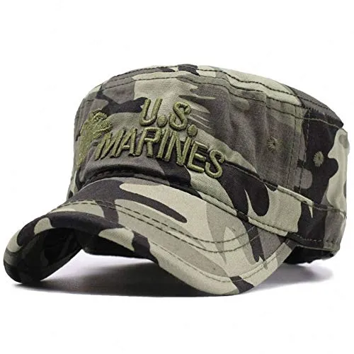 VKGJMHD Vereinigte Staaten Us Marines Corps Cap Hut USMC Camouflage Flat Top Hut Männer Baumwolle Hut Usa Navy Bestickte Mützen Cap