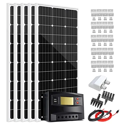 500 Watt 12 V Pannelli Solari monocristallino 5 Pack Modulo Fotovoltaico Cellulare Ad Alta Efficienza 12 24 Volt Caricabatteria per Home Off Grid System