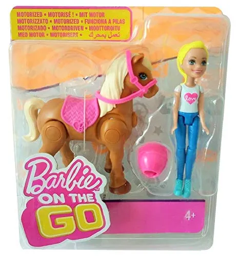 Barbie Mattel on The go - Bambole e cavallo (cavallo marrone chiaro)