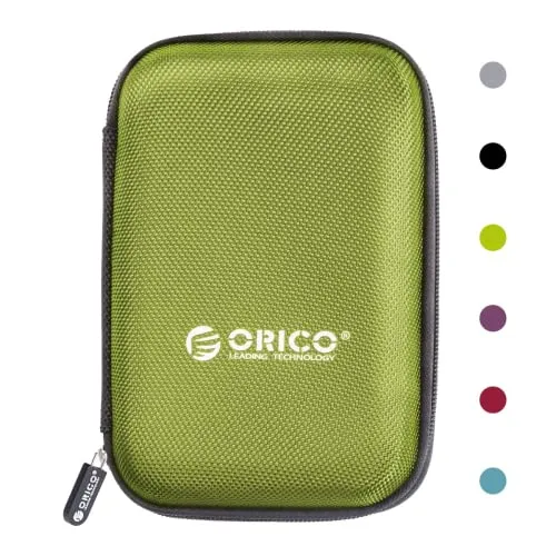ORICO Custodia Hard Disk Esterno Disco Protettiva per Rigido 2.5 - Scatola di archiviazione su disco rigido, Scatola portaoggetti digitale(Verde)