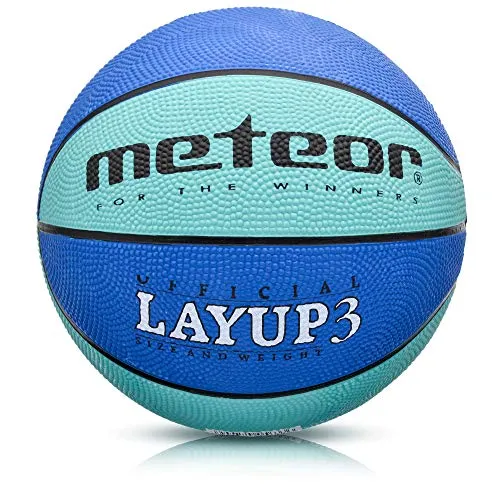 meteor Pallone Basket Palla Basketball Taglia 3 - Bambini Giovani perfetto per Allenamento e Divertimento - Gonfiabili Pallacanestro Mini - Layup