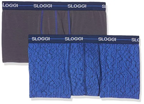 Sloggi Sloggi Men Start Hipster C2p, Costume da bagno Uomo, Multicolore (1 Gris + 1 Bleu À Motif), XX-Large (Taglia Produttore: 6)