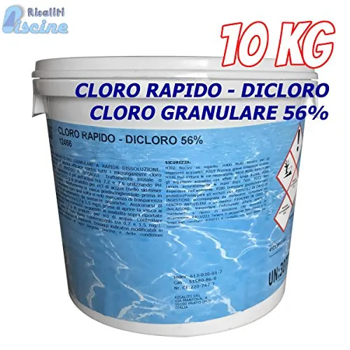 - Cloro rapido Piscina Dicloro 56% clorazione Shock Piscine granulare Maris Rapid Chlor kg 10