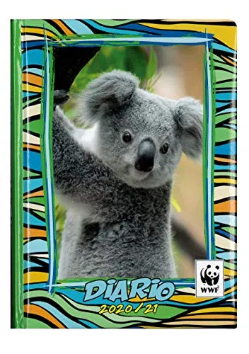 Diario Scolastico 12 Mesi Datato 2020/21 WWF Std. 13x18 +Penna Colorata (1 Koala Cucciolo)