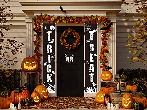 Sayala Decorazione Esterna di Halloween,3 Pezzi di Benvenuto Trick or Treat Portico Segno Banner Door Decorazione di Pasqua